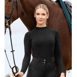 Technisches ELT-3D-Mesh-T-Shirt Richmond, langarm, Damen Schwarz