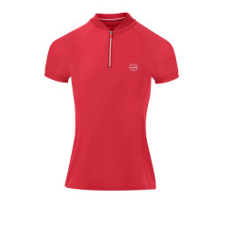 Poloshirt Equithème Emma Kurzarm Kirsche Rot