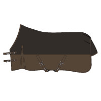 Imperial Riding Outdoor-Decke Customized 400 g mit Halsteil Dunkelbraun / Hellbraun