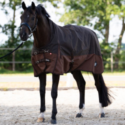 Outdoor-Decke Imperial Riding Customized High Neck 300 g Dunkelbraun / Hellbraun