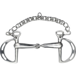 Spanisches Gebiss Feeling gebrochen mit satinierten Edelstahlringen Spanisches Gebiss Feeling gebrochen mit satinierten Edelstahlringen