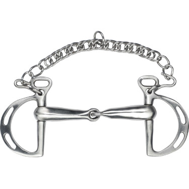 Spanisches Gebiss Feeling gebrochen mit satinierten Edelstahlringen Spanisches Gebiss Feeling gebrochen mit satinierten Edelstahlringen