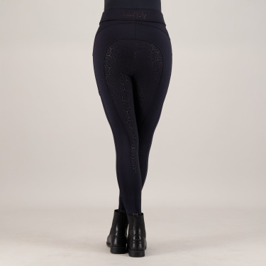 Damen-Reitleggings Imperial Riding Teddy FullGrip Marine Marineblau