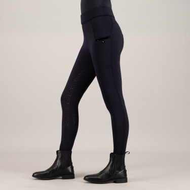 Damen-Reitleggings Imperial Riding Teddy FullGrip Marine Marineblau