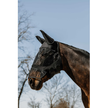 Anti-Fliegen-UV-Schutzmaske Equithème Soft mit Nasenschutz Schwarz Anti-Fliegen-UV-Schutzmaske Equithème Soft mit Nasenschutz Schwarz