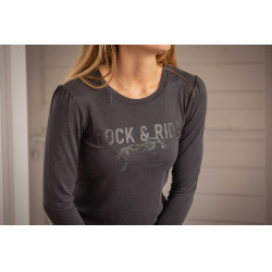 T-Shirt Pénélope Lovely Langarm Anthrazit Grau T-Shirt Pénélope Lovely Langarm Anthrazit Grau
