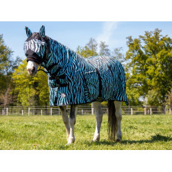 Fliegendecke Zebra Aqua HKM Aqua / Schwarz