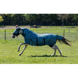 Fliegendecke Zebra Aqua HKM Aqua / Schwarz