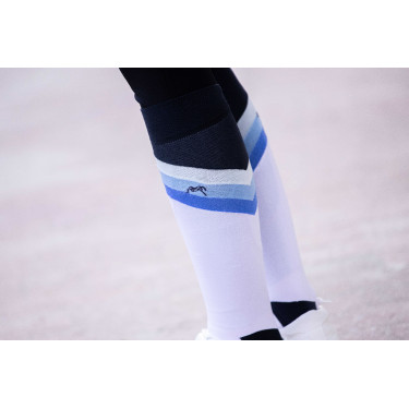 Reitsocken Pénélope Fun Blau / Weiß