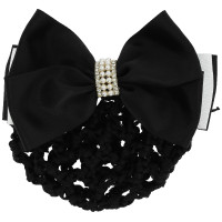 Haarnetz-Haarklammer Equithème Perle Schwarz / Weiß