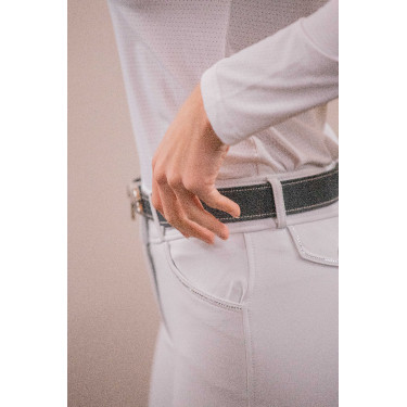 Wettkampf-Poloshirt Pénélope Séville Mesh langärmelig Weiß Weiß