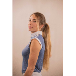 Turnier-Poloshirt Pénélope Séville Mesh ärmellos Blaugrau Turnier-Poloshirt Pénélope Séville Mesh ärmellos Blaugrau