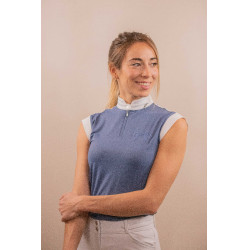 Turnier-Poloshirt Pénélope Séville Mesh ärmellos Blaugrau Turnier-Poloshirt Pénélope Séville Mesh ärmellos Blaugrau