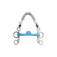 Pelham-Gebiss Metalab Flexi Halbmond kurze Schenkel Blau