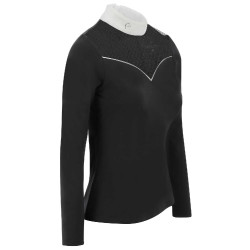 Polo Equithème Valencia langärmelig Schwarz Polo Equithème Valencia langärmelig Schwarz