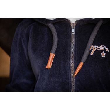 Sweat Zip Emy Velvet Pénélope Marineblau