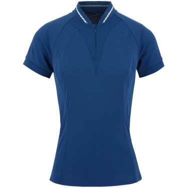 Polo Equithème Elodie Kurzarm Blau Monaco