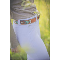 Pénélope Pearl Gürtel Cognac / Türkis Braun