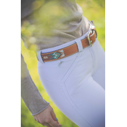 Pénélope Pearl Gürtel Cognac / Türkis Braun