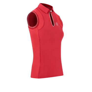 Ärmelloses Polo Equithème Sarah Kirsche Rot