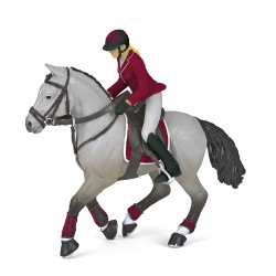 Wettkampfpferd und seine Reiterin Papo