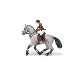 Wettkampfpferd und seine Reiterin Papo