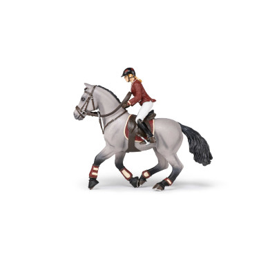 Wettkampfpferd und seine Reiterin Papo