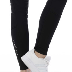 Softshell-Reithose Equitheme Kitzbuhl mit Silikon-Vollbesatz Schwarz