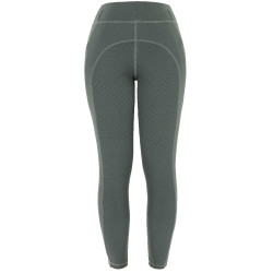 Gefütterte Fleece-Reitleggings Riding World Volga Damen Grüngrau Gr&uuml;n