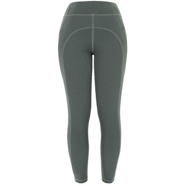 Gefütterte Fleece-Reitleggings Riding World Volga Damen Grüngrau Gr&uuml;n