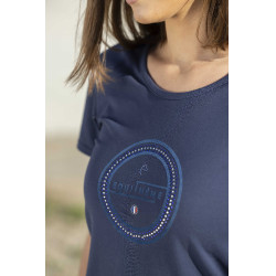 T-Shirt Equithème Anna Kurzarm Marineblau