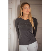 T-Shirt Pénélope Lovely Langarm Anthrazit Grau