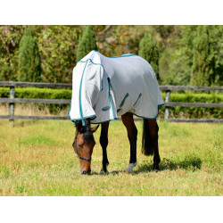 Weatherbeeta Combo ComFiTec Zephyr Fliegendecke Silber / Petrolgrün / Stone