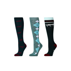 Socken Dublin 3er-Pack Pferde Smaragdgrün