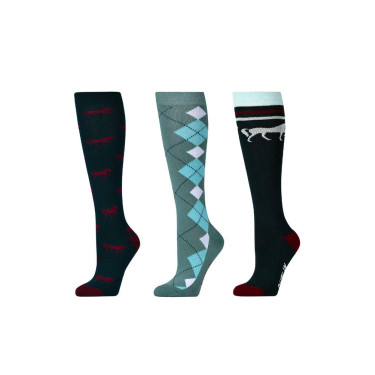 Socken Dublin 3er-Pack Pferde Smaragdgrün Socken Dublin 3er-Pack Pferde Smaragdgrün