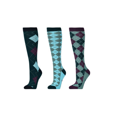 Socken Dublin 3er-Pack Smaragdgrünes Argyle-Karomuster Clan Socken Dublin 3er-Pack Smaragdgrünes Argyle-Karomuster Clan