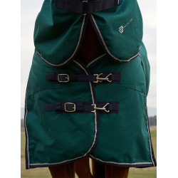 Weatherbeeta ComFiTec Dynamic Turnout 220 g Decke mit abnehmbarem Halsteil Waldgrün / Marineblau Gr&amp;amp;amp;uuml;n