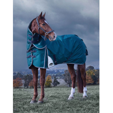 Weatherbeeta ComFiTec Dynamic Turnout 220 g Decke mit abnehmbarem Halsteil Waldgrün / Marineblau Gr&amp;amp;amp;uuml;n