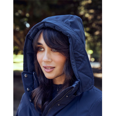 Damen-Wetterbeeta-Regenmantel, langer Blouson Marine Marineblau Damen-Wetterbeeta-Regenmantel, langer Blouson Marine Marineblau