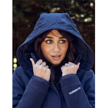 Damen-Wetterbeeta-Regenmantel, langer Blouson Marine Marineblau Damen-Wetterbeeta-Regenmantel, langer Blouson Marine Marineblau