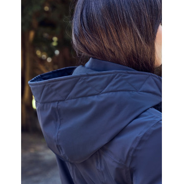Damen-Wetterbeeta-Regenmantel, langer Blouson Marine Marineblau Damen-Wetterbeeta-Regenmantel, langer Blouson Marine Marineblau