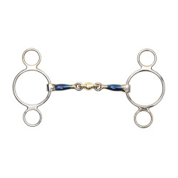 Zweiringgebiss Kupfer Blau Shires Zweiringgebiss Kupfer Blau Shires