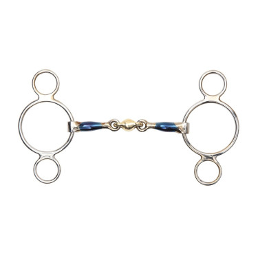 Zweiringgebiss Kupfer Blau Shires Zweiringgebiss Kupfer Blau Shires