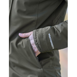 Damen-Wetterbeeta-Regenmantel, langer Blouson Mitternachtsgrün