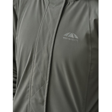 Damen-Wetterbeeta-Regenmantel, langer Blouson Mitternachtsgrün