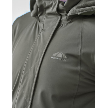 Damen-Wetterbeeta-Regenmantel, langer Blouson Mitternachtsgrün