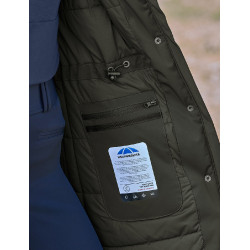 Damen-Wetterbeeta-Regenmantel, langer Blouson Mitternachtsgrün