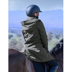 Damen-Wetterbeeta-Regenmantel, langer Blouson Mitternachtsgrün