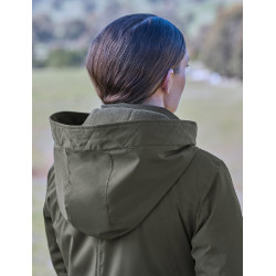 Damen-Wetterbeeta-Regenmantel, langer Blouson Mitternachtsgrün