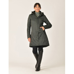 Damen-Wetterbeeta-Regenmantel, langer Blouson Mitternachtsgrün